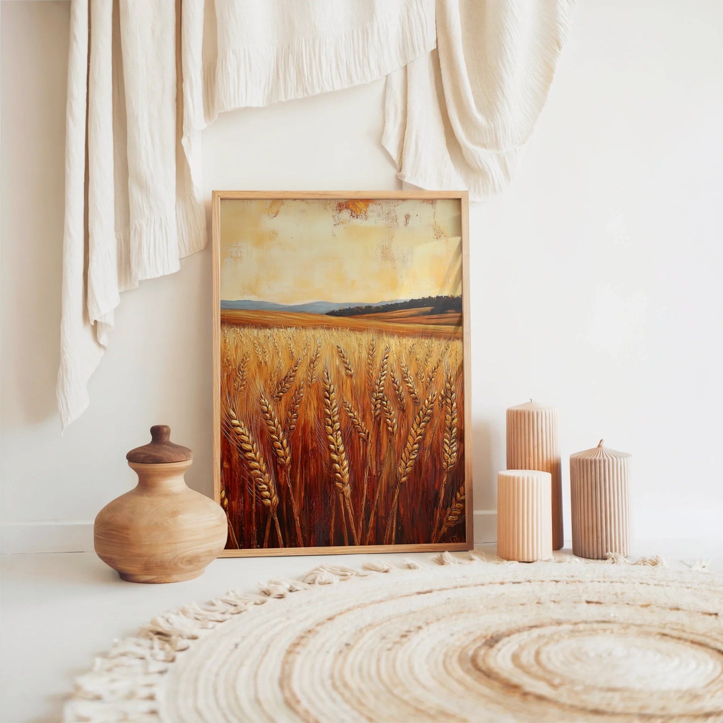 Golden Wheat Field Farmhouse Harvest Landscape in room