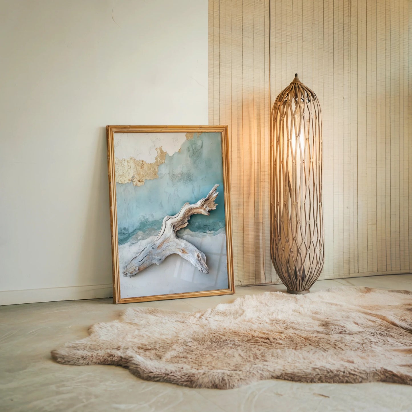 Driftwood Ocean Plaster Coastal in room