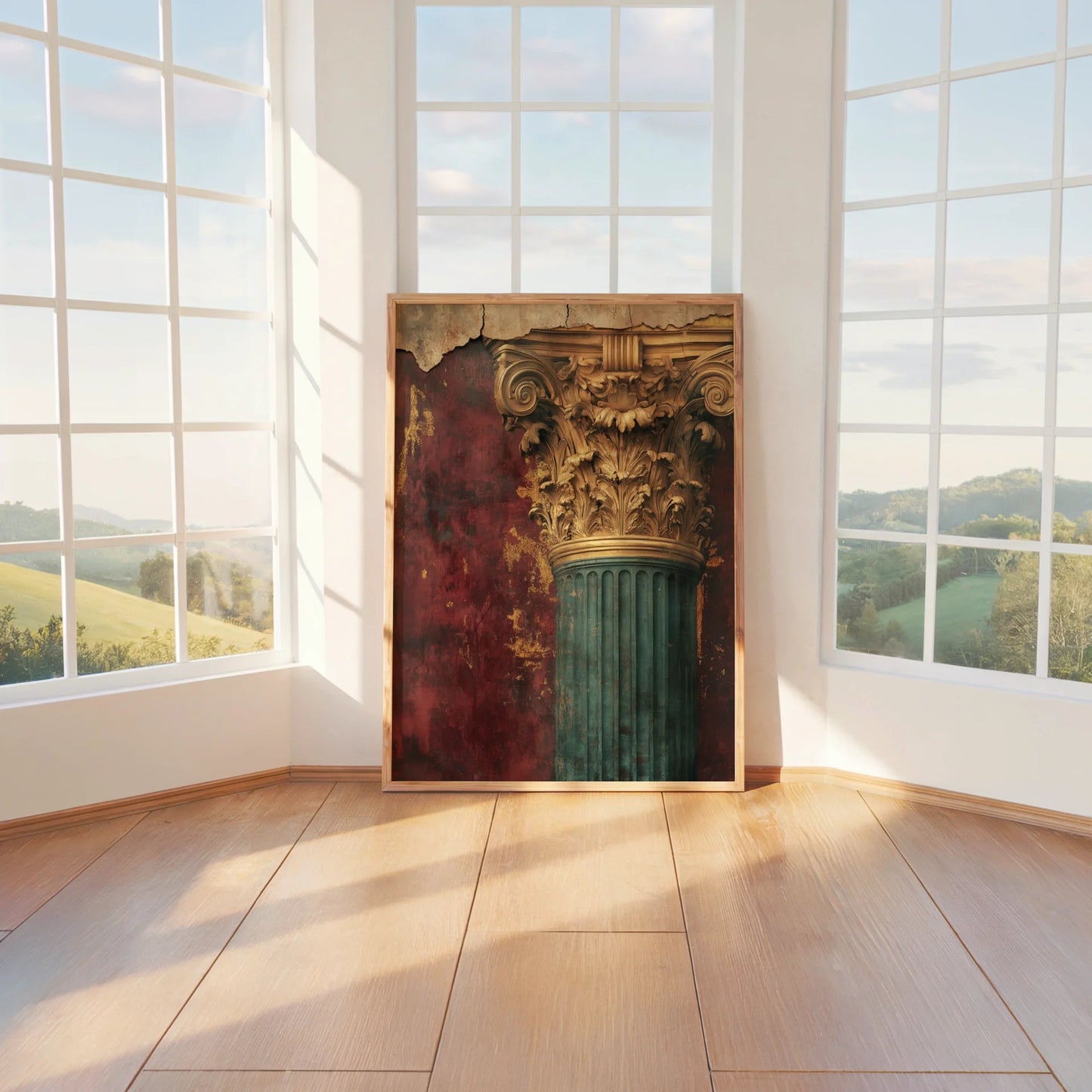 Classical Architecture Art Roman Column Capital in room