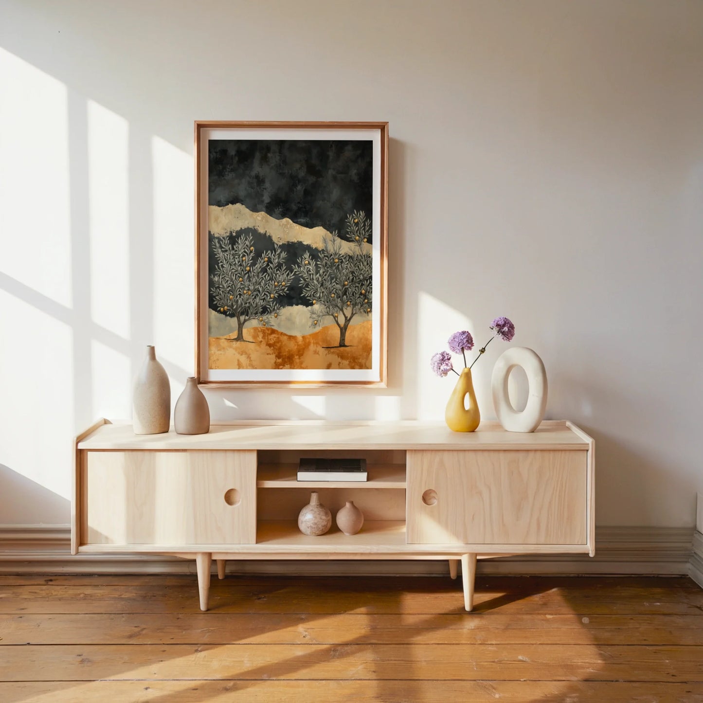 Olive Tree Landscape Storm Sky Textured in room