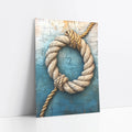 Coastal Rope Art Weathered Blue Paint Maritime art print