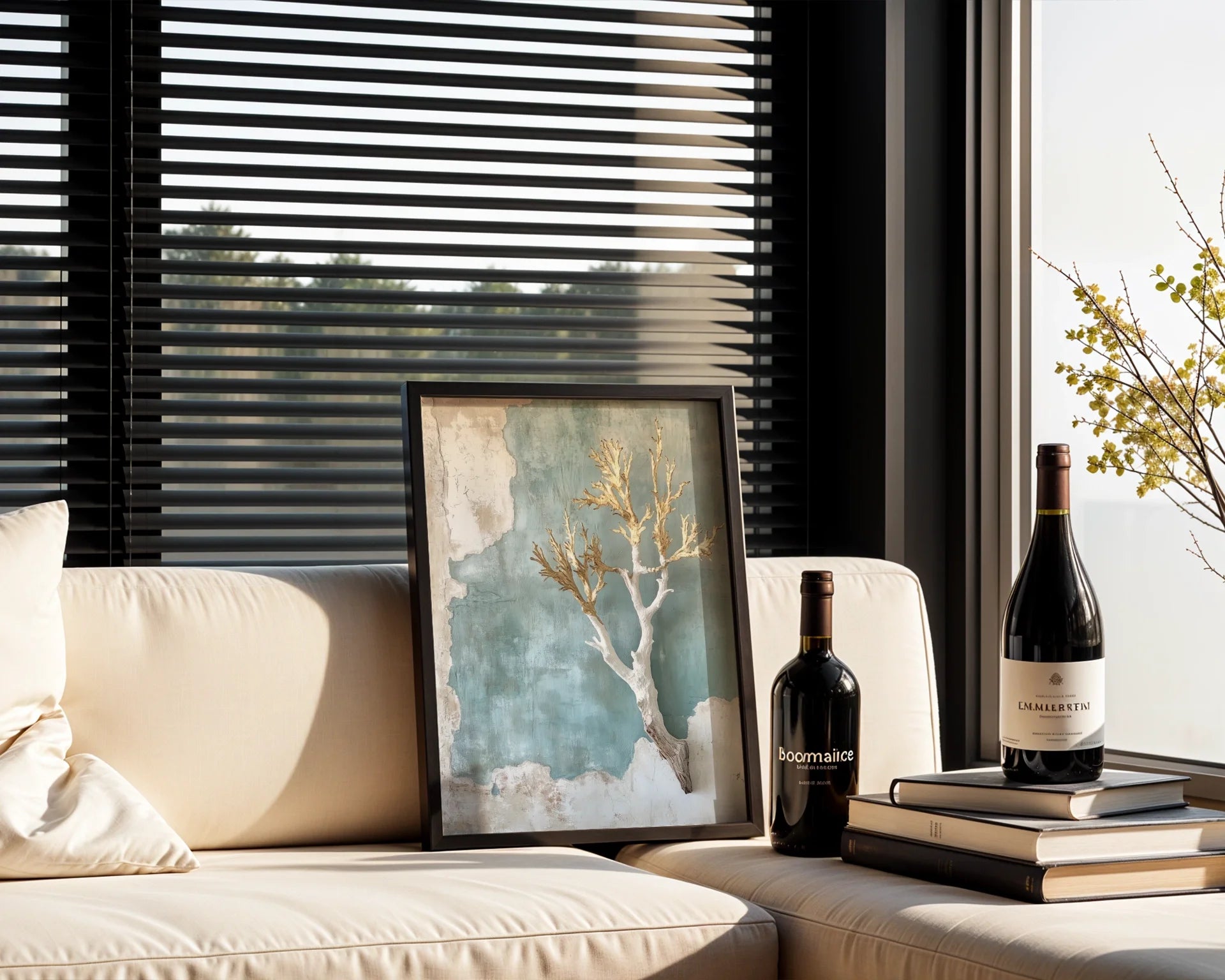 Coastal Coral Specimen Fresco Style in room