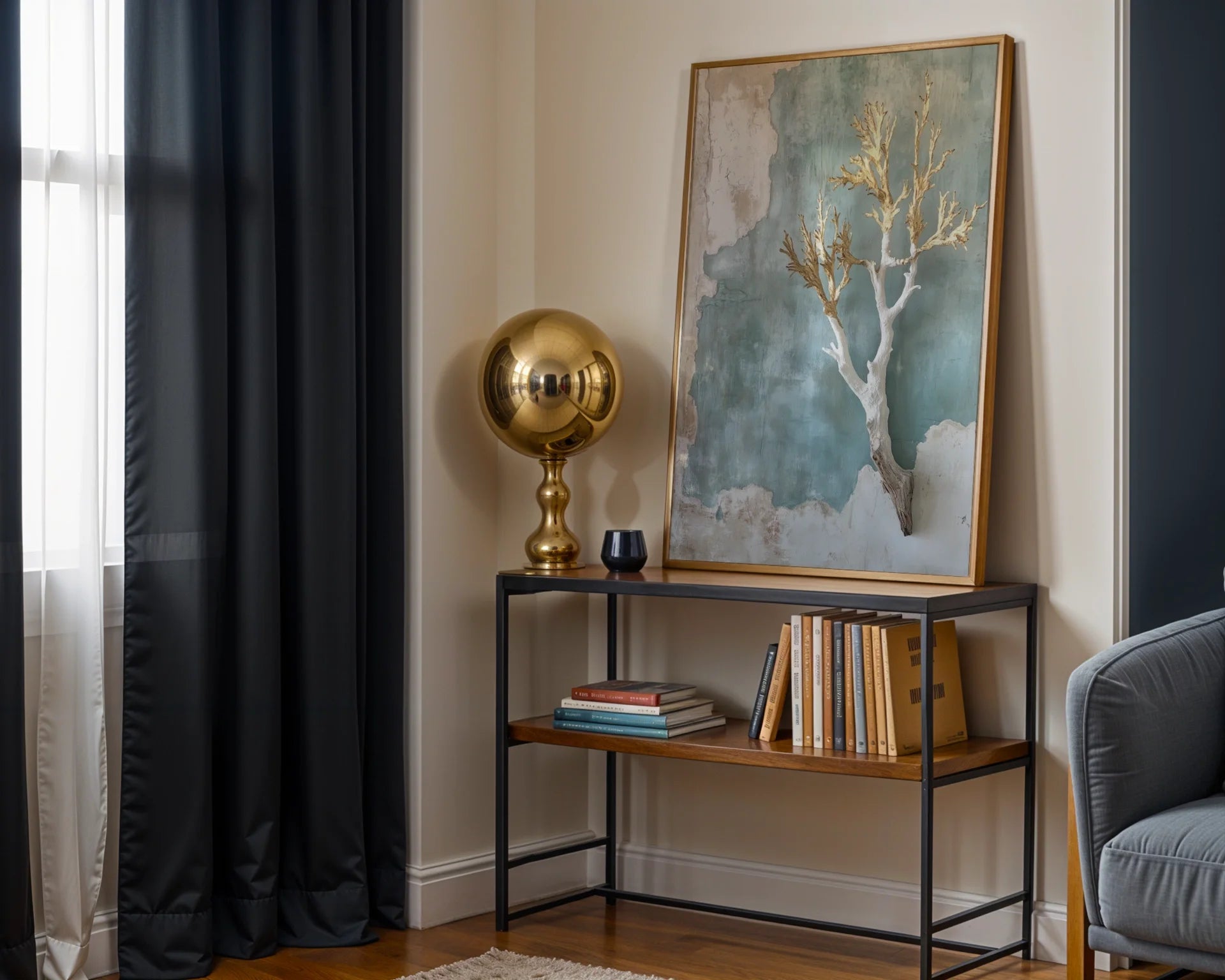 Coastal Coral Specimen Fresco Style in room