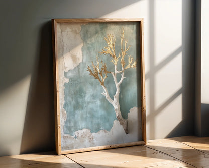 Coastal Coral Specimen Fresco Style in room