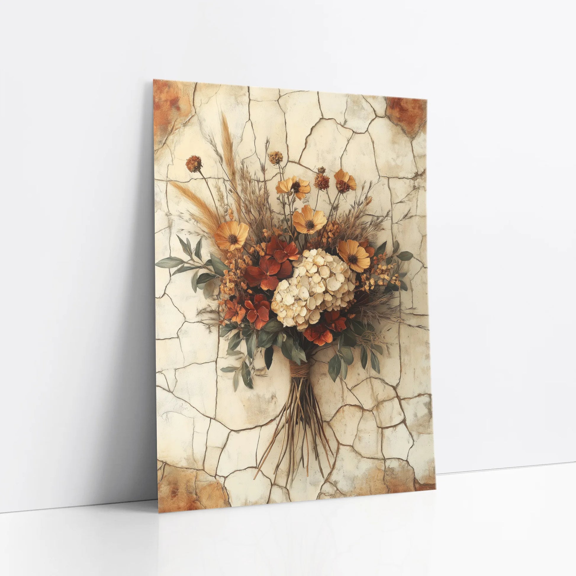 Rustic Autumn Bouquet Wildflower Twine Boho art print