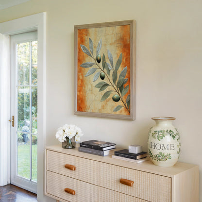 Mediterranean Olive Branch Boho Golden Light in room