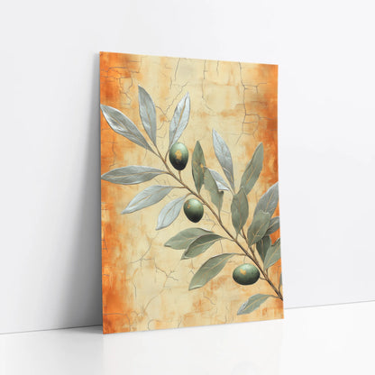 Mediterranean Olive Branch Boho Golden Light art print