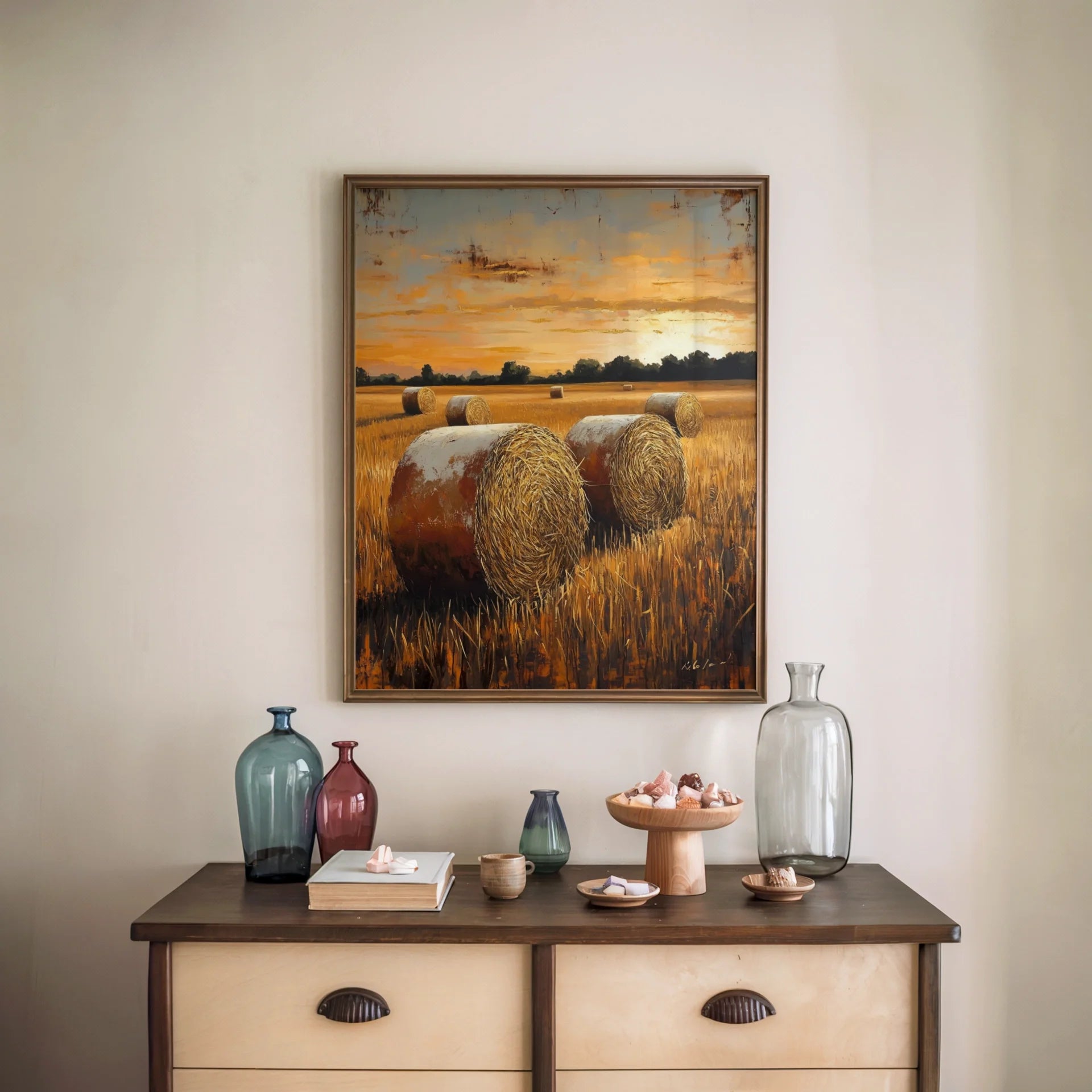 Golden Wheat Fields Harvest Farmhouse in room