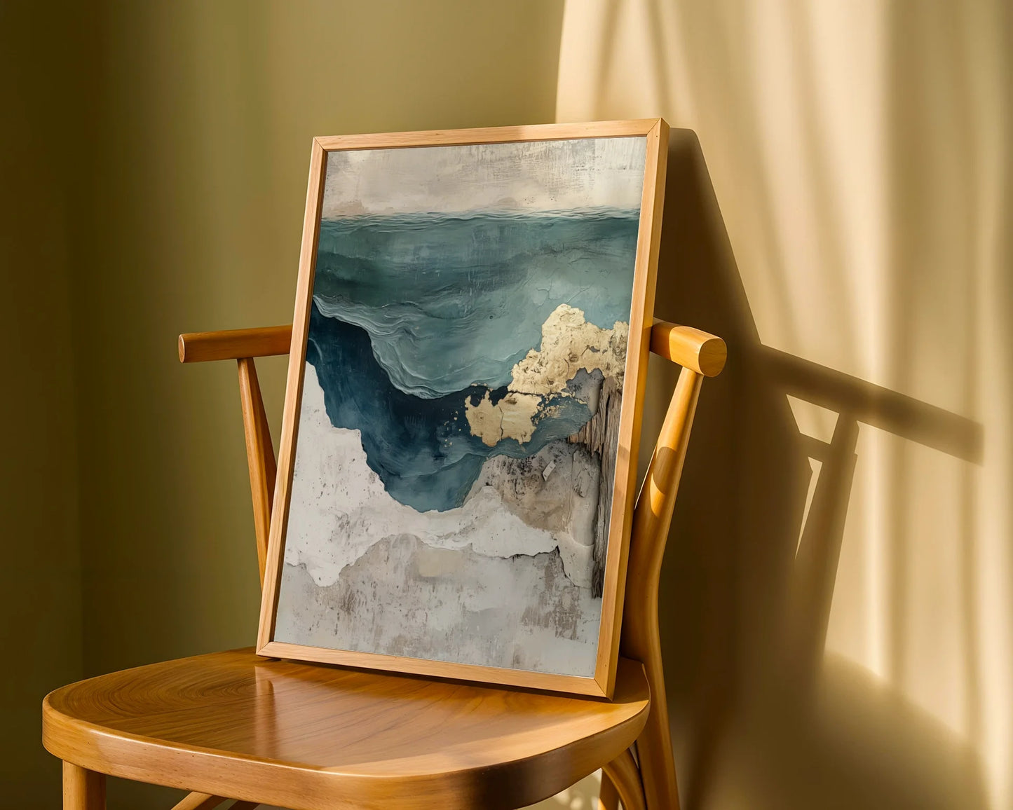 Coastal Cliff Textured Ocean Teal Waters in room