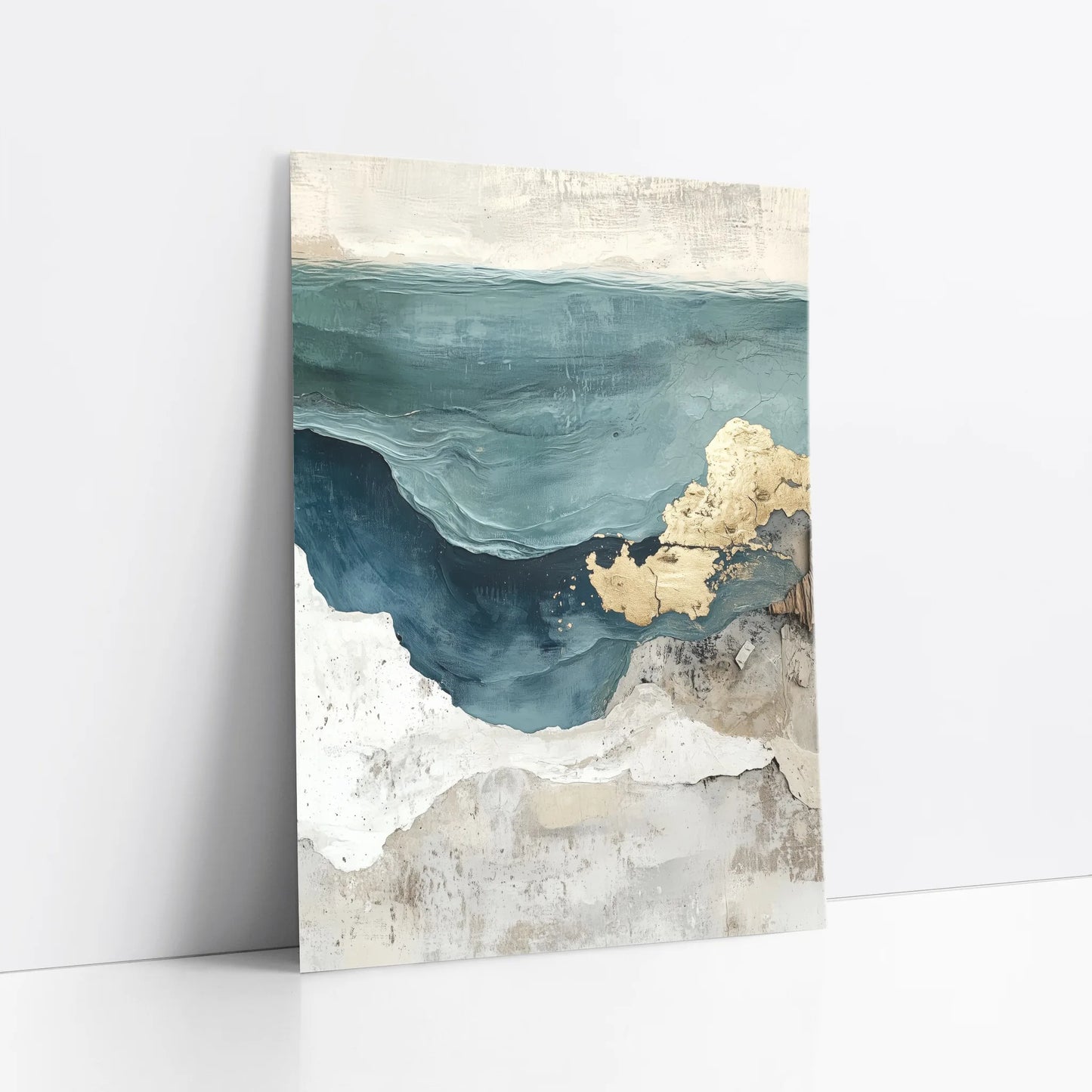 Coastal Cliff Textured Ocean Teal Waters art print