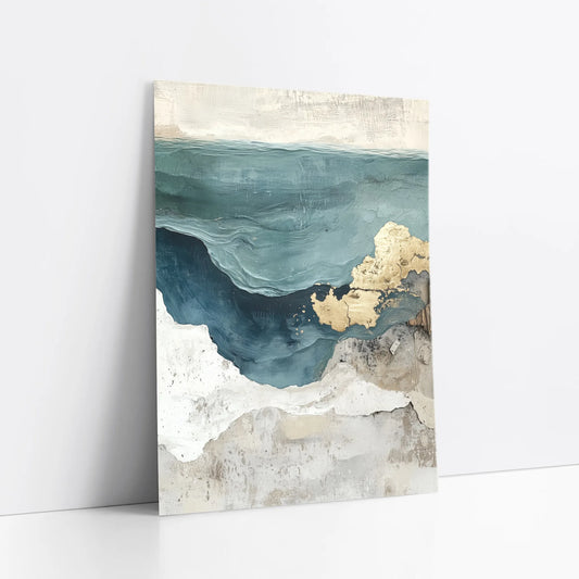 Coastal Cliff Textured Ocean Teal Waters art print