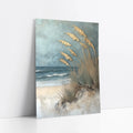 Coastal Grass Textured Oil Painting Golden Plumes Art art print