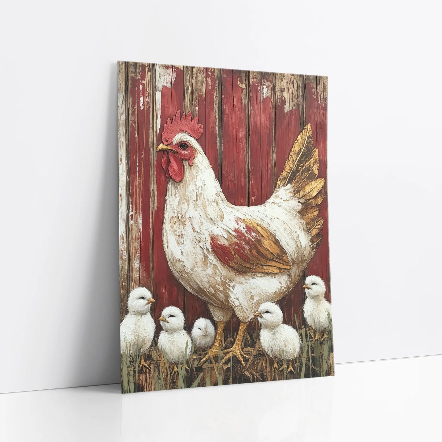 Farmhouse Chicken Art Protective Mama Hen art print