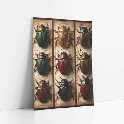 Beetle Specimen Collection Nine Amber Frames art print
