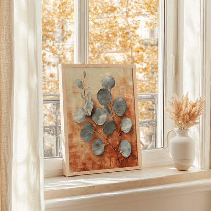 Eucalyptus Branch Copper Silver Metallic Boho in room