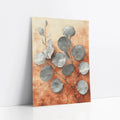 Eucalyptus Branch Copper Silver Metallic Boho art print