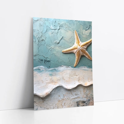 Ocean Waves Starfish Textured Coastal Print art print
