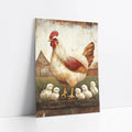 Farmhouse Chicken Art Mother Hen with Chicks art print