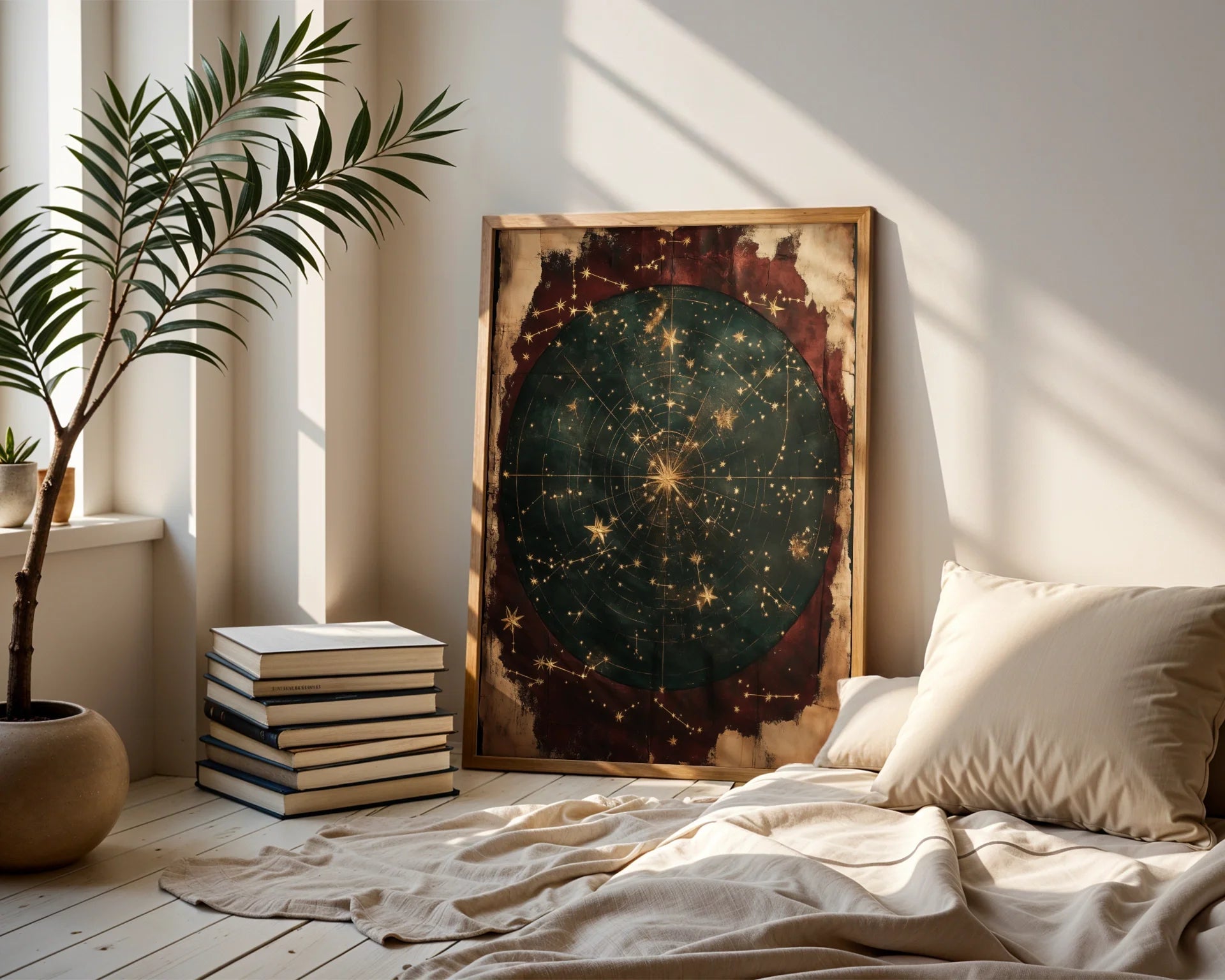 Celestial Navigation Star Map Dark Academia in room