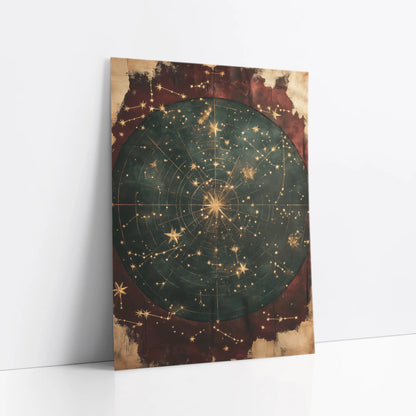 Celestial Navigation Star Map Dark Academia art print