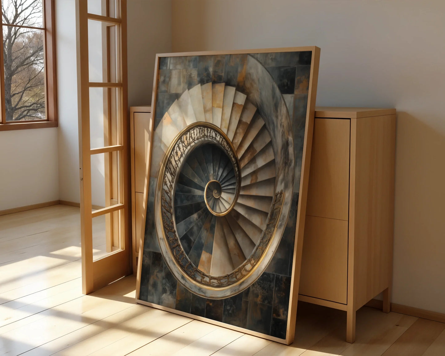 Spiral Staircase Baroque Architecture Print in room