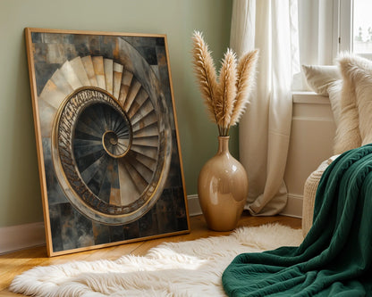 Spiral Staircase Baroque Architecture Print in room