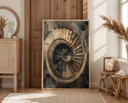 Spiral Staircase Baroque Architecture Print in room