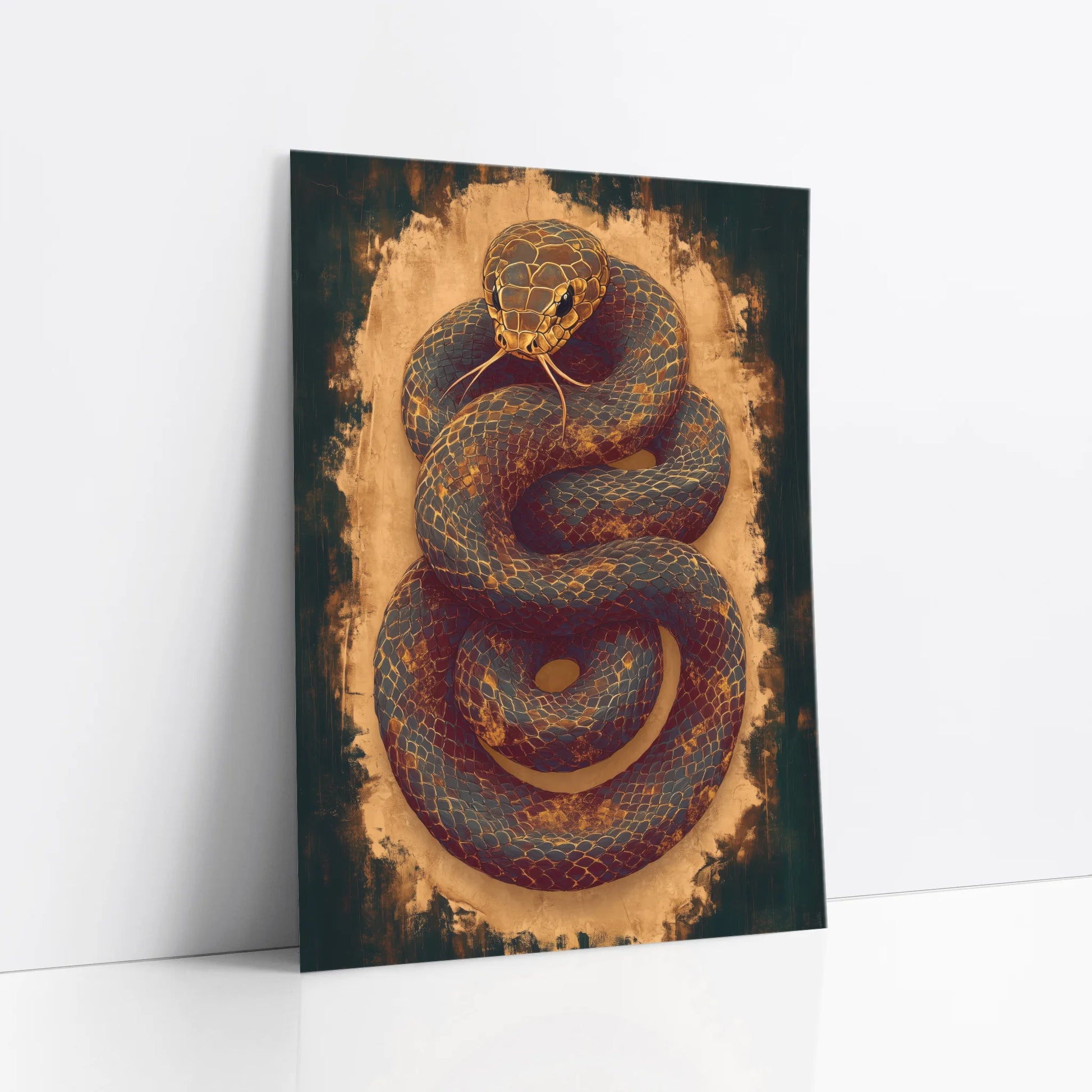 Ancient Serpent Coiled Snake Dark Academia art print