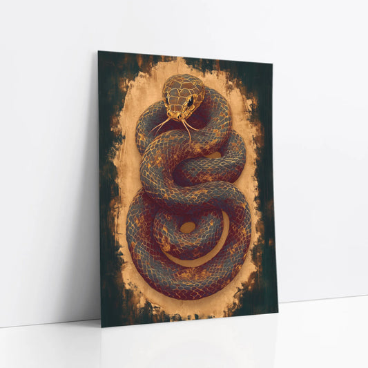 Ancient Serpent Coiled Snake Dark Academia art print