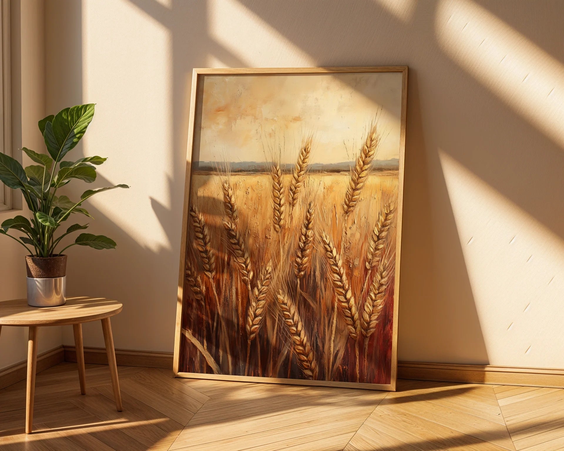 Rustic Wheat Field Golden Harvest Farmhouse in room