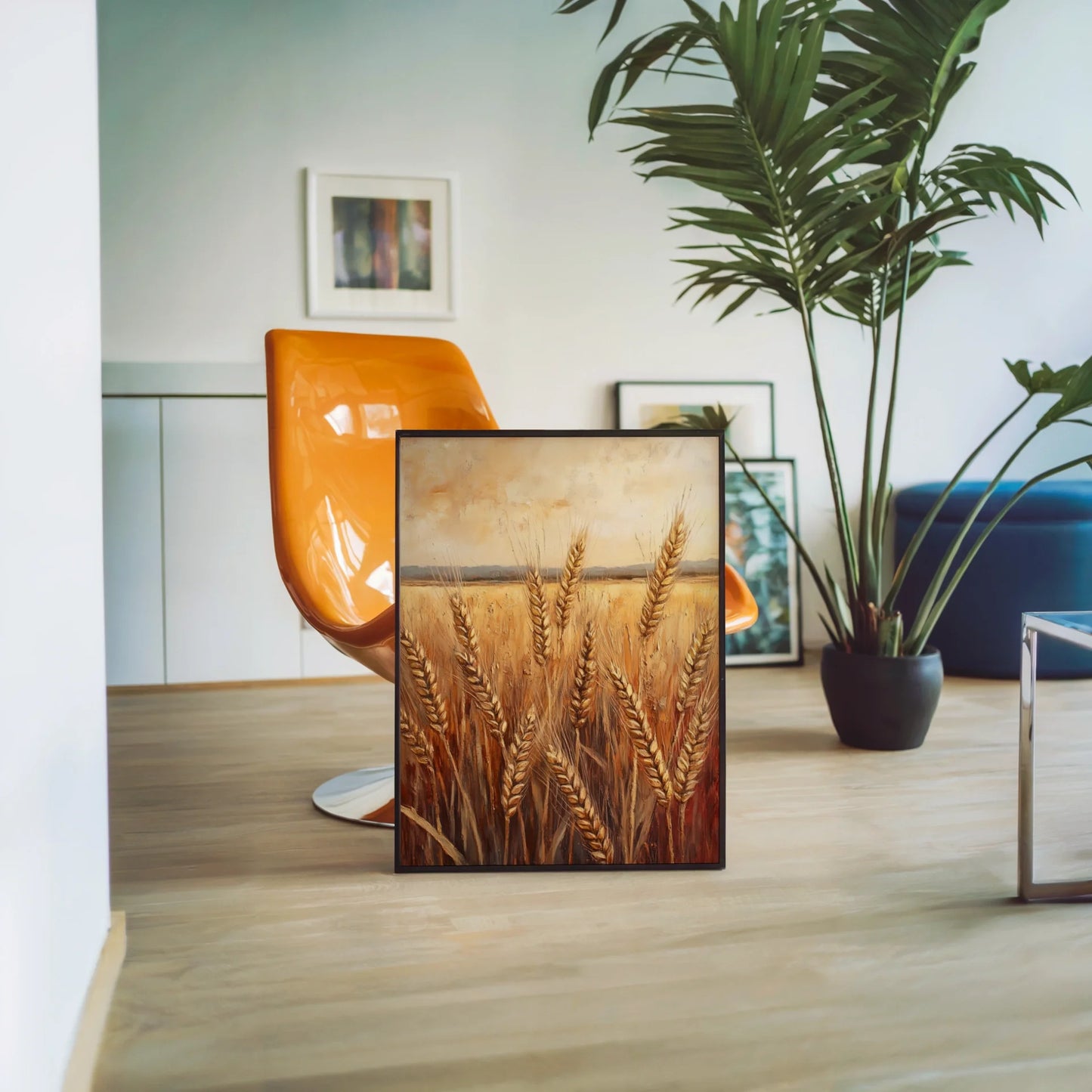 Rustic Wheat Field Golden Harvest Farmhouse in room