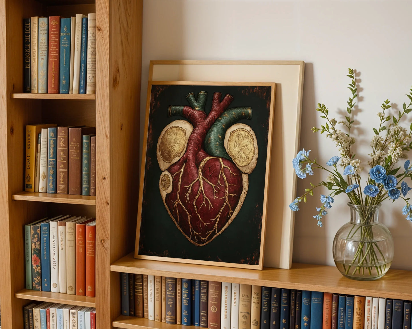 Anatomical Heart Cross Section Golden Vessels in room