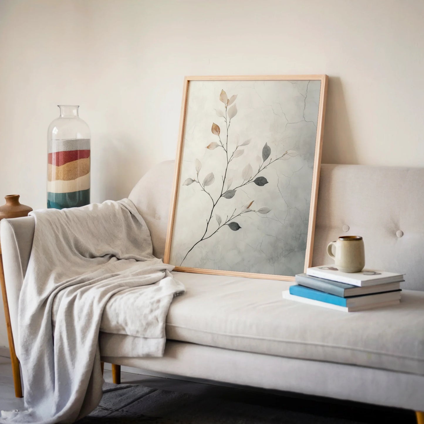 Minimalist Botanical Art Translucent Branches in room