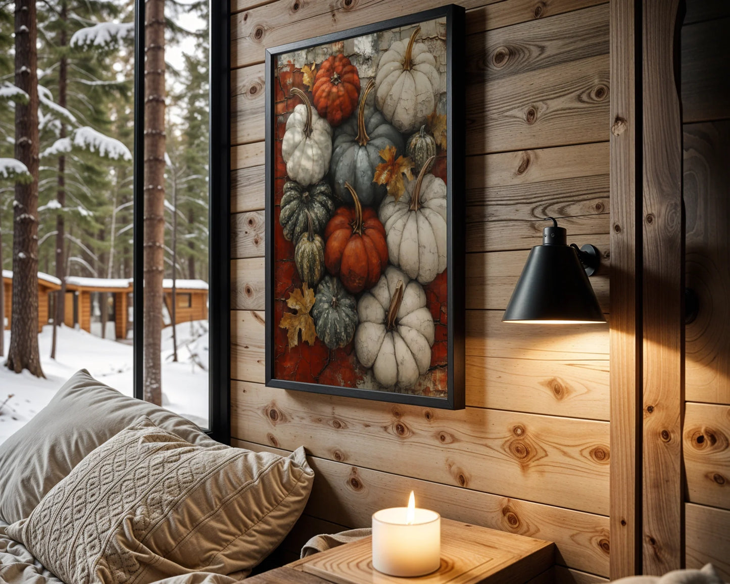 Autumn Pumpkin Heirloom Gourd Farmhouse in room