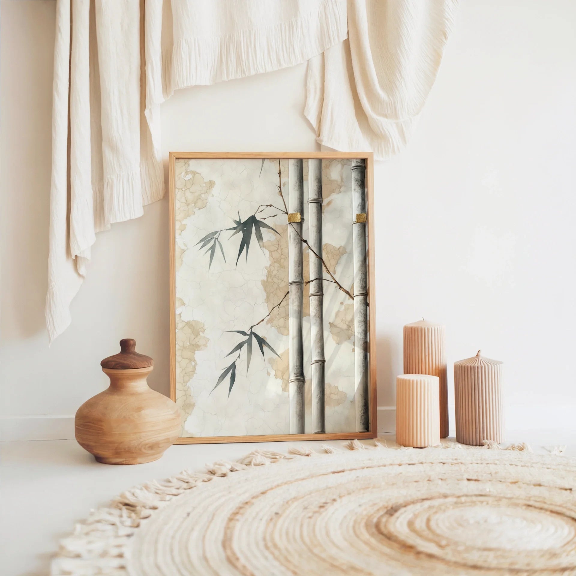 Bamboo Japandi Style with Rope Bindings in room