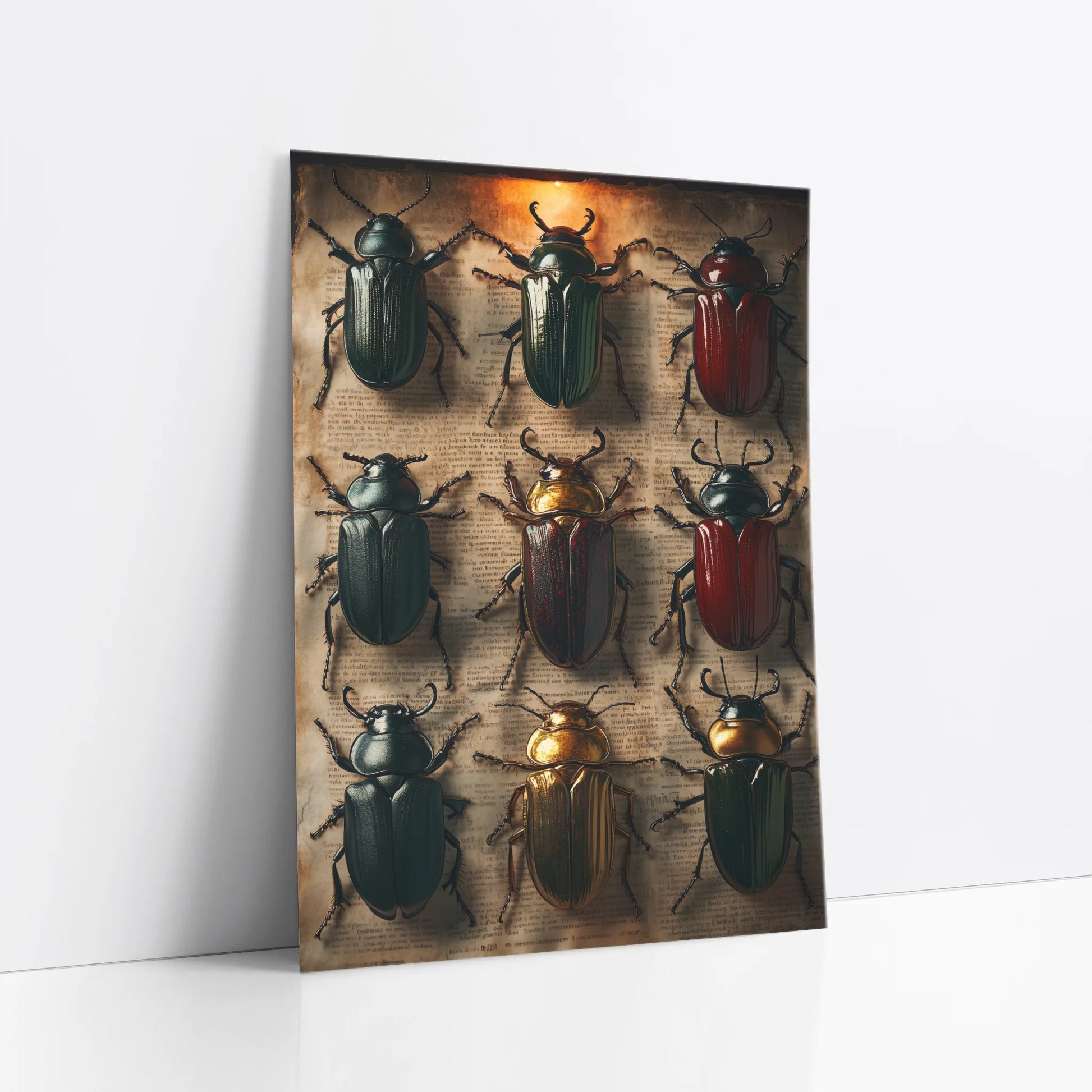 Beetle Specimen Art Nine Jewel Toned Insects art print