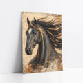 Dark Horse Painting Gold Accents Stallion art print