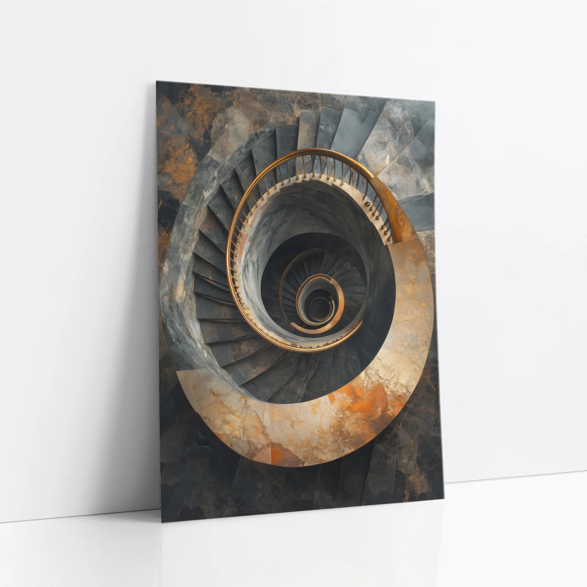 Spiral Staircase Industrial Decay Copper Patina art print