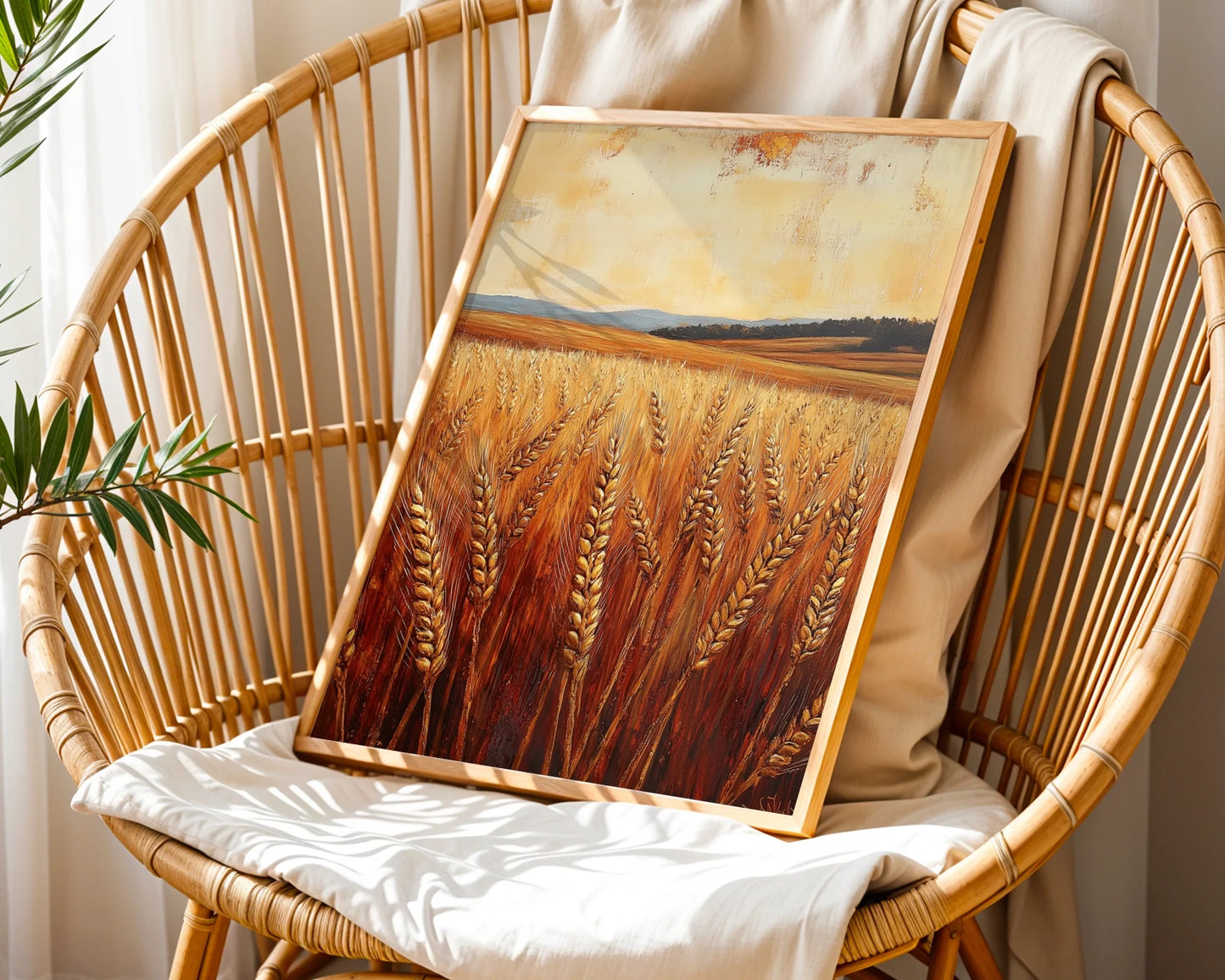 Golden Wheat Field Farmhouse Harvest Landscape in room