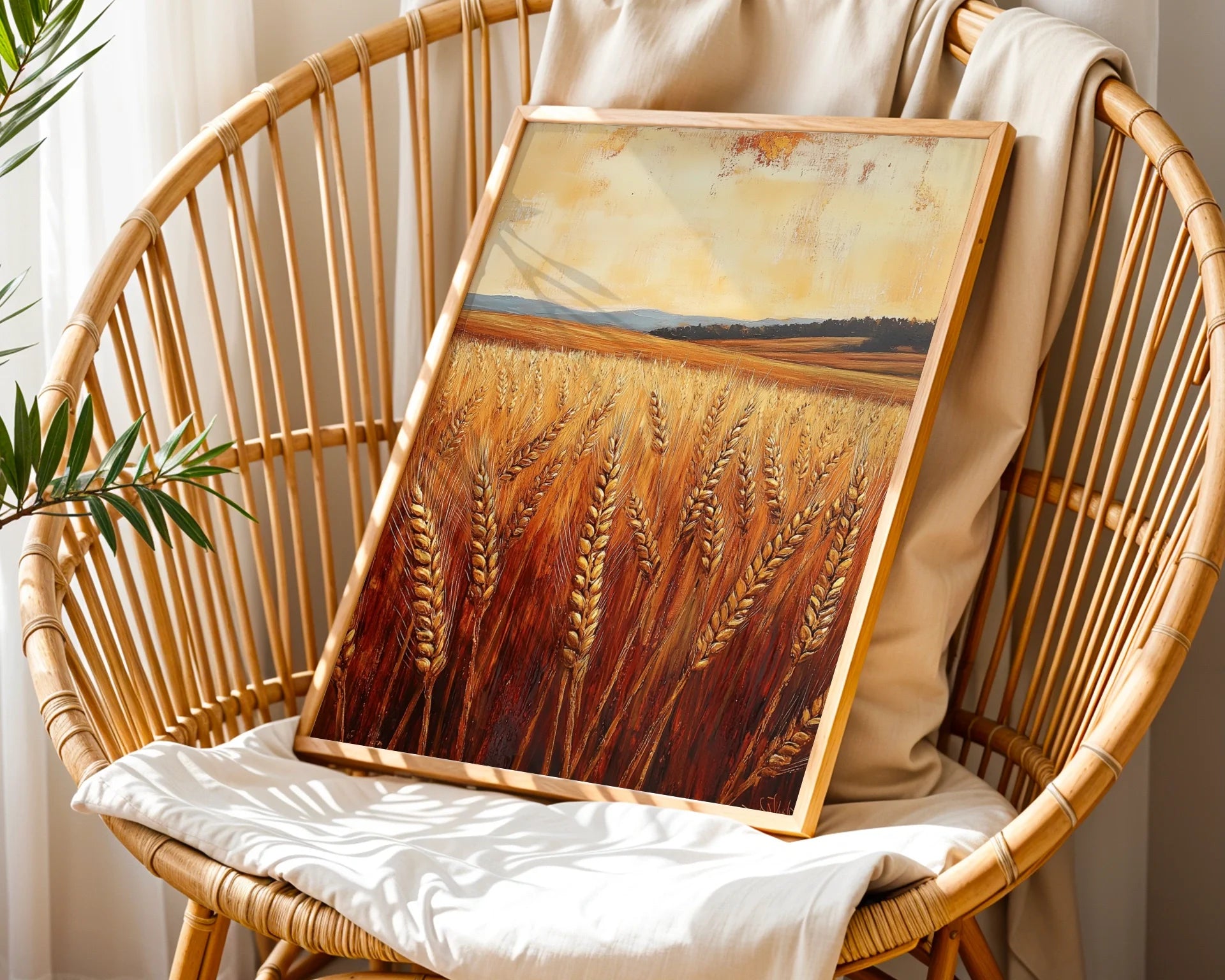 Golden Wheat Field Farmhouse Harvest Landscape in room