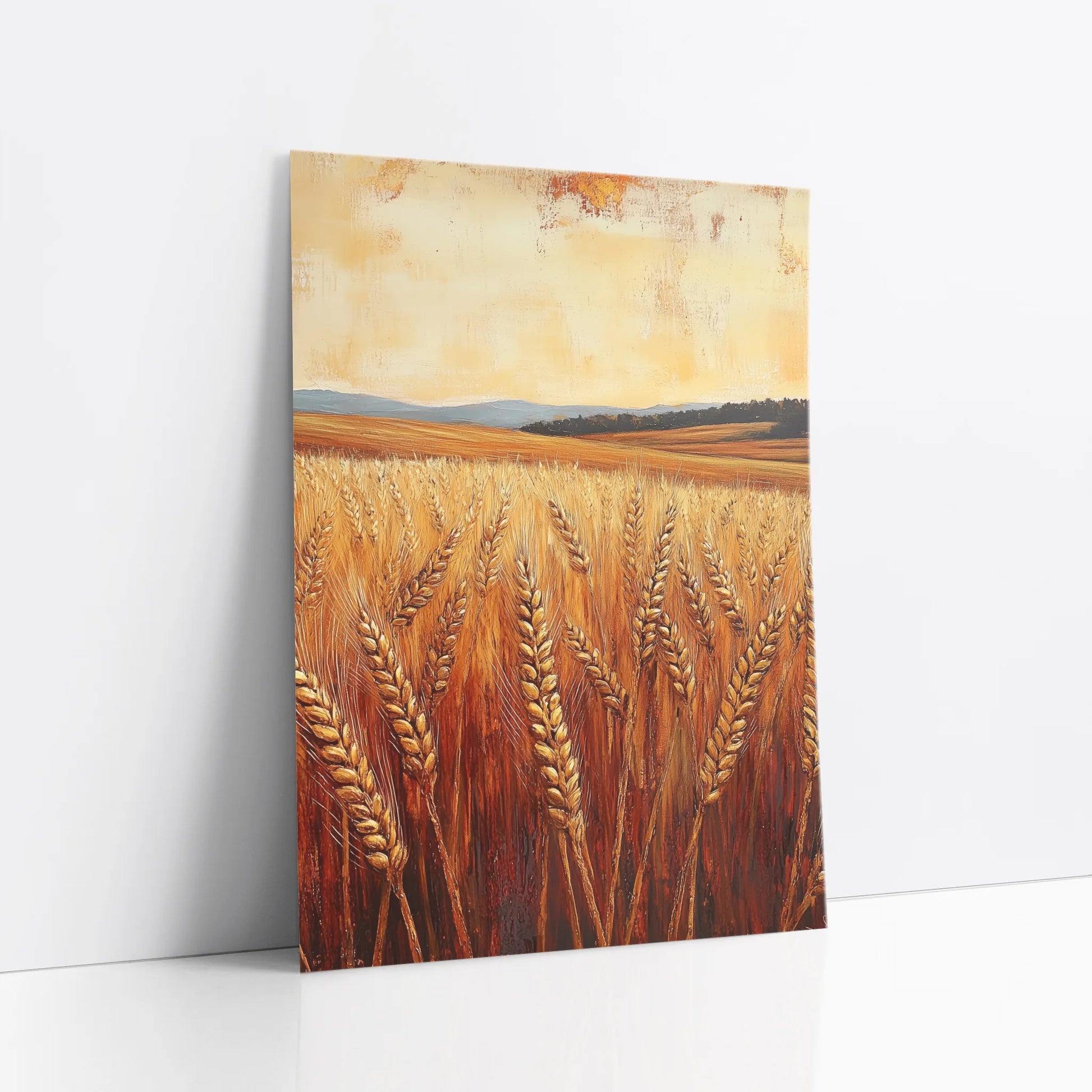 Golden Wheat Field Farmhouse Harvest Landscape art print