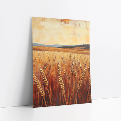 Golden Wheat Field Farmhouse Harvest Landscape art print