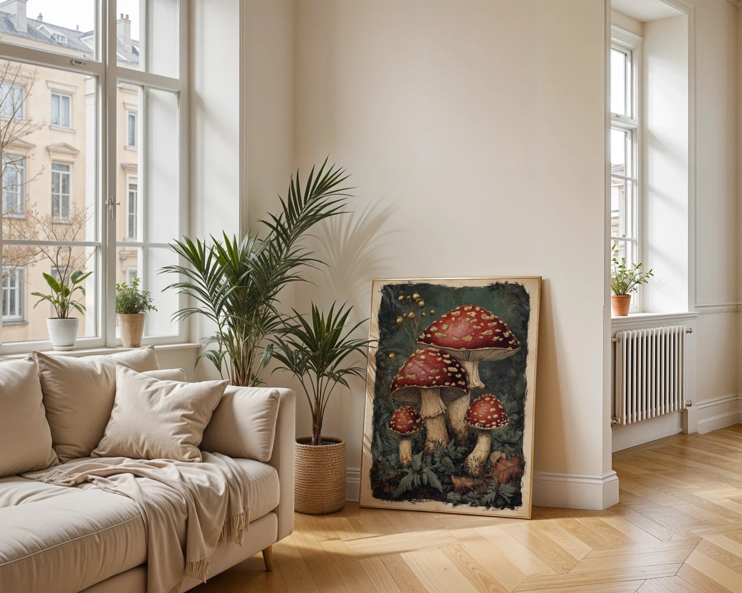 Mushroom Dark Academia Scarlet Cap in room