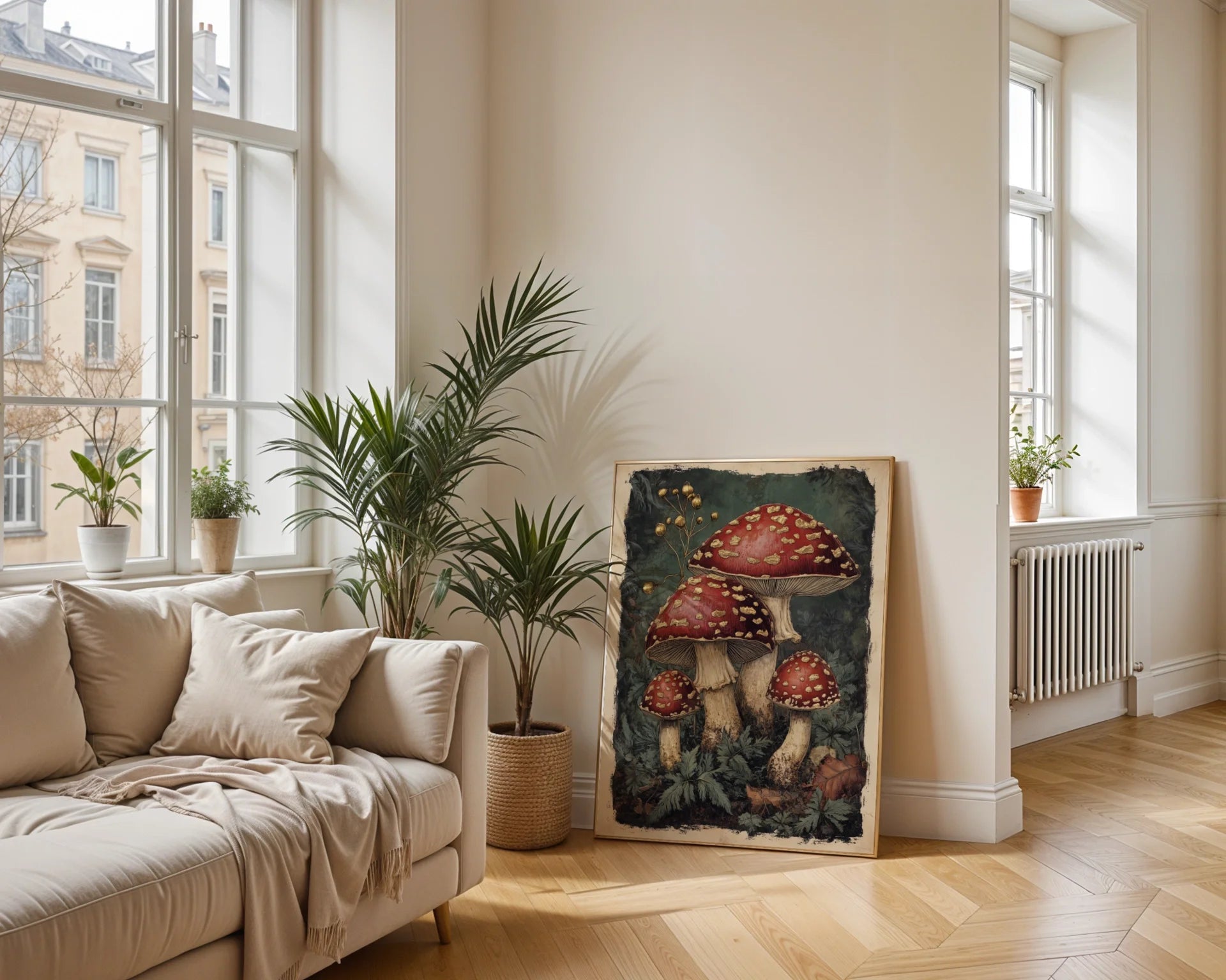 Mushroom Dark Academia Scarlet Cap in room