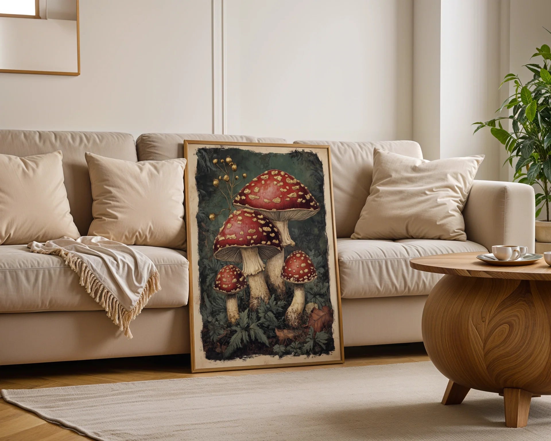 Mushroom Dark Academia Scarlet Cap in room