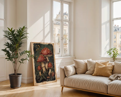 Mushroom Dark Academia Scarlet Cap in room