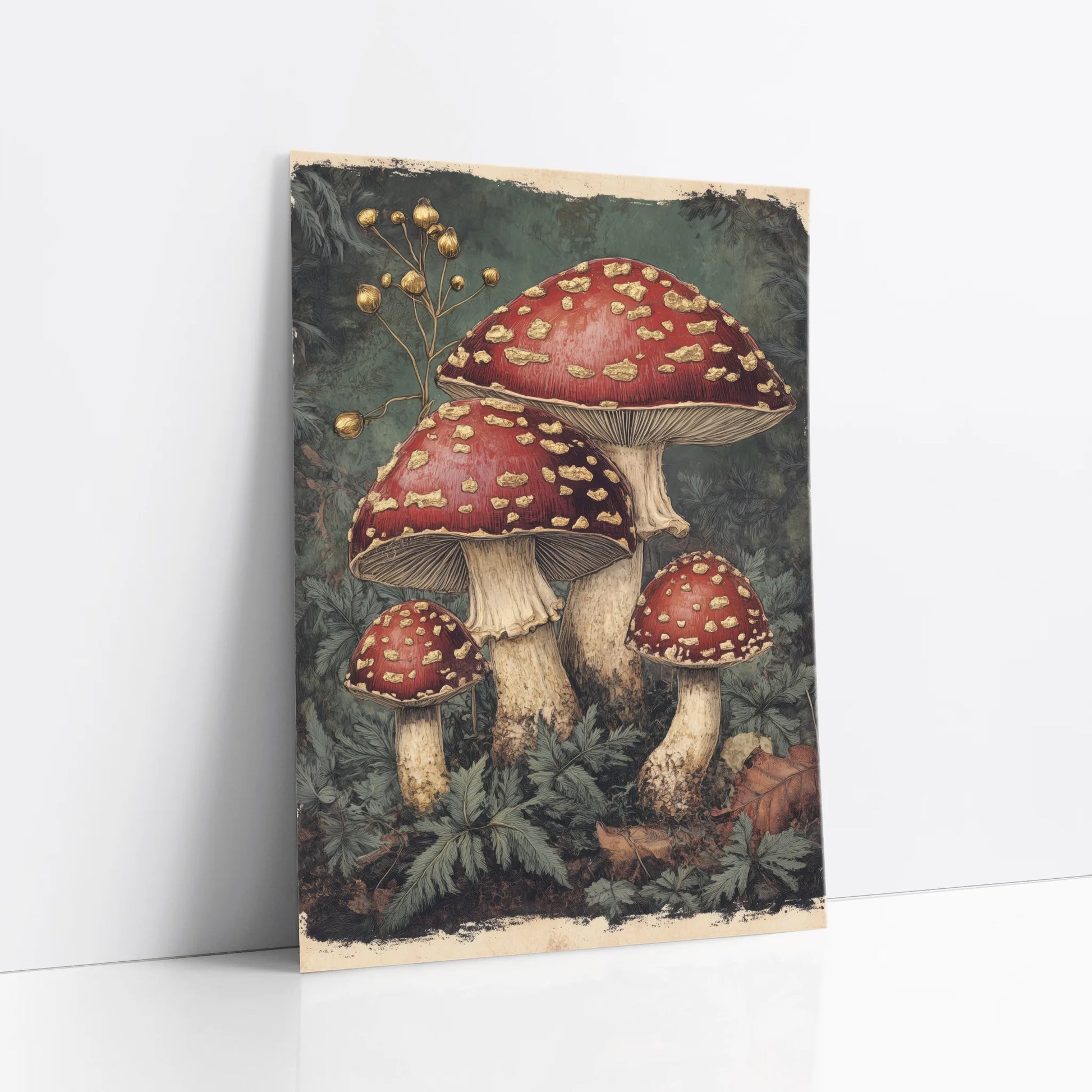 Mushroom Dark Academia Scarlet Cap art print