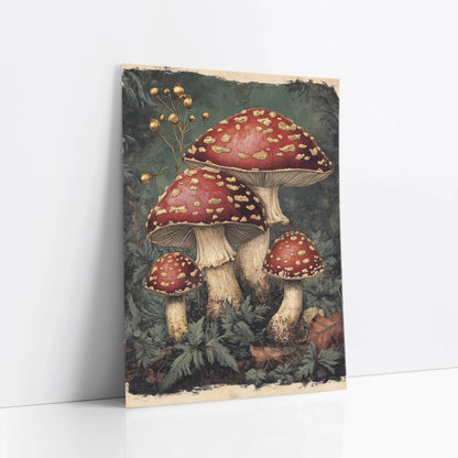 Mushroom Dark Academia Scarlet Cap art print
