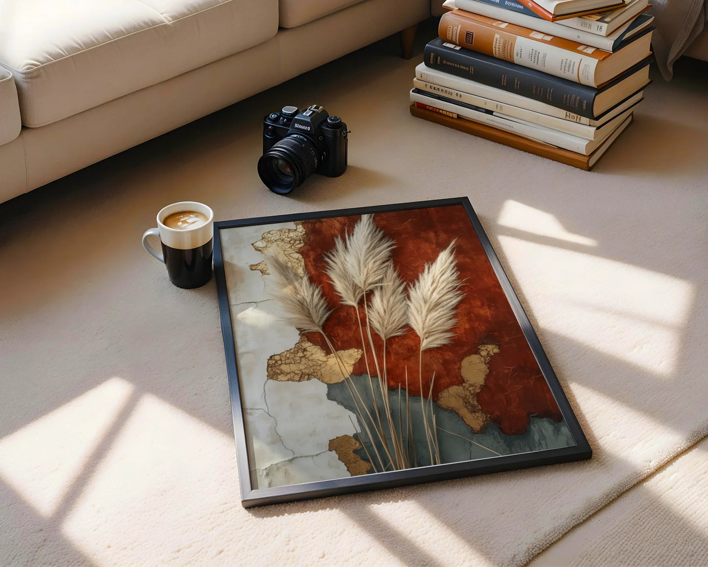 Pampas Grass Geological Strata Boho in room