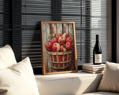 Farmhouse Apple Basket Weathered Wood in room